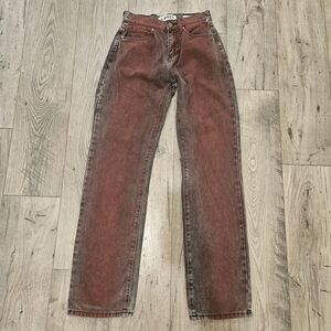PTLC Acid Wash Red Goth Indie Sleeze Denim Straight Leg Sz. 26